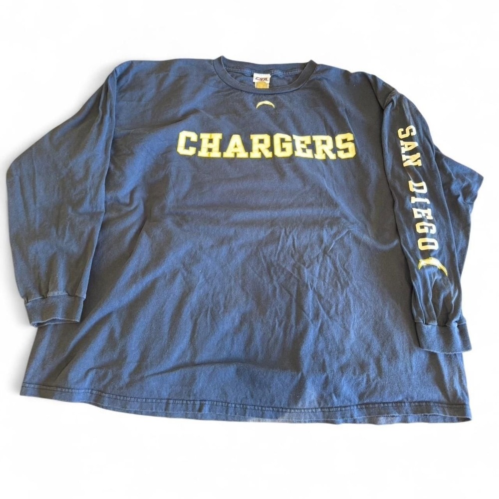 Vintage San Diego Chargers Long Sleeve Shirt, Navy Blue, Oversized‎ — NFL Gridi